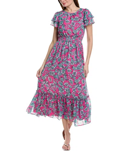 Cece Double Ruffle Maxi Dress In Multi
