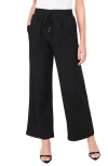 Cece Drawstring Linen Blend Pants In Black