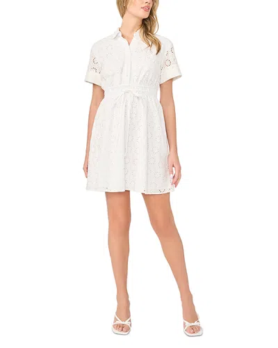 Cece Drawstring Waist Mini Dress In White