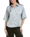 Cece Drop Shoulder Boxy Top In Blue