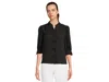 Cece Elbow Sleeve Bow Placket Blouse In Black