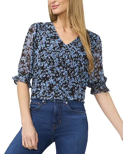 Cece Elbow Sleeve Ruff V-neck Blouse