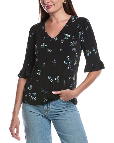 Cece Elbow-sleeve Top In Black