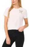 Cece Embellished Bow T-shirt In New Ivory