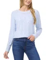 Cece Embellished Collar Cable Knit Sweater