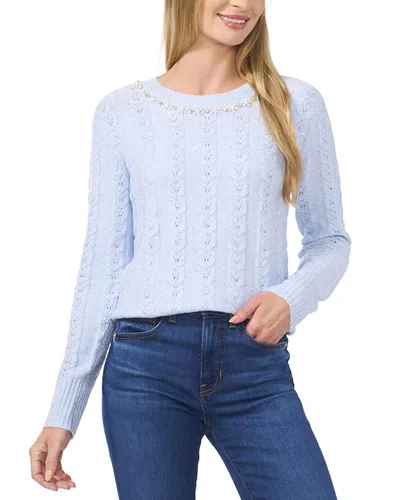 Cece Embellished Collar Cable Knit Sweater