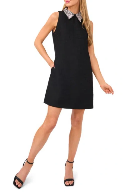 Cece Embellished Collar Shift Dress In Black