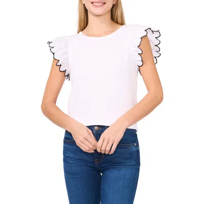 Cece Embroidered Cap Sleeve T-shirt