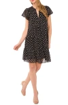 Cece Embroidered Floral Flutter Sleeve Tiered Minidress