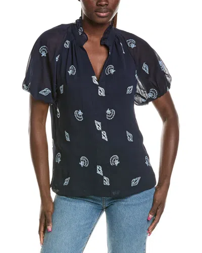 CECE CECE EMBROIDERED RAGLAN TOP