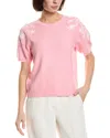Cece Embroidered Sweater In Pink