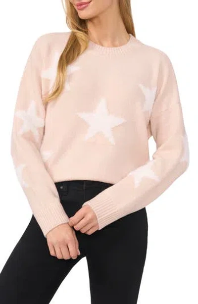 Cece Eyelash Star Sweater In Blushing