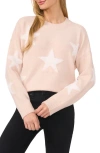 Cece Eyelash Star Sweater In Blushing