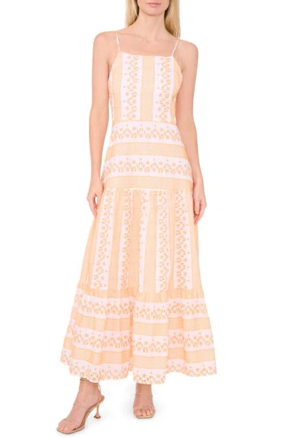 Cece Eyelet & Embroidery Maxi Dress In Ultra White