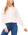 Cece Eyelet Embroidered Cotton Button-up Shirt In New Ivory