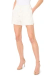 Cece Eyelet Cotton Drawstring Shorts In White