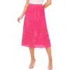Cece Women's Circle Eyelet Midi Skirt In Pink