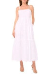 Cece Eyelet Cotton Midi Sundress In White