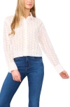 Cece Eyelet Embroidered Cotton Button-up Shirt In New Ivory