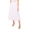 Cece Women's Cotton Tiered Circle Midi Skirt In White