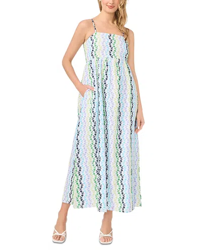 Cece Eyelet Stripe Maxi Dress In White