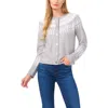 Cece Women's Fair Isle Long-sleeve Cardigan Sweater In Light Heather Grey