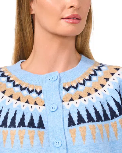 CECE CECE FAIR ISLE CREWNECK CARDIGAN