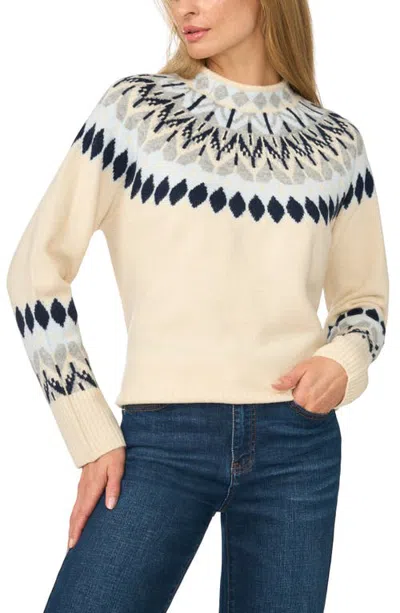 Cece Fair Isle Funnel Neck Sweater In Multi
