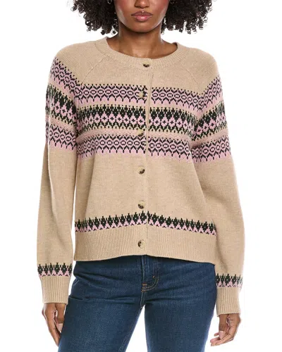Cece Fair Isle Wool-blend Cardigan In Brown