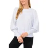 Cece Faux Pearl Juliet Sleeve Sweater In Frozen