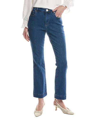 Cece Fit & Flare Denim Pant In Blue