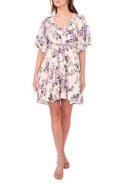 Cece Floral Babydoll Minidress In Multi