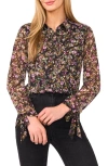 Cece Floral Button-up Shirt In Multi