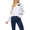 Cece Floral Crewneck Sweater In Frozen