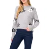 Cece Floral Crewneck Sweater In Light Heather Grey
