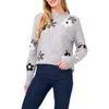 Cece Floral Crewneck Sweater In Light Heather Grey