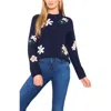 Cece Floral Crewneck Sweater In Multi