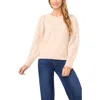 Cece Floral Embroidered Crewneck Sweater In Purple