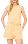 Cece Womens Boxy Textured Top Pull On Shorts In Yellow