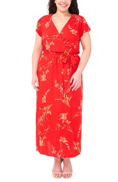 Cece Floral Faux Wrap Maxi Dress