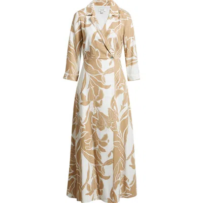 Cece Floral Faux Wrap Maxi Dress In Brown