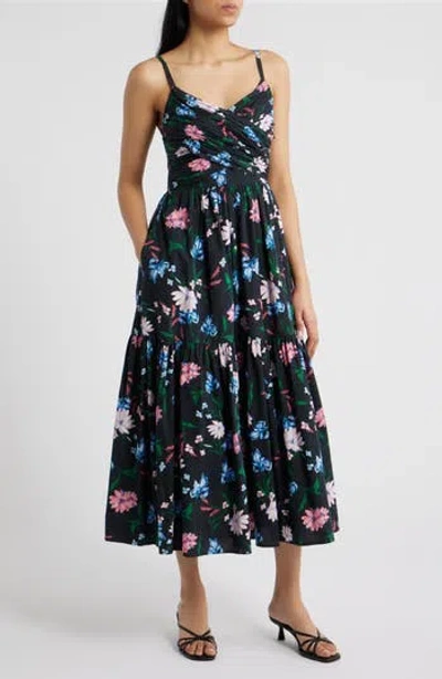 Cece Floral Fit & Flare Midi Dress In Multi