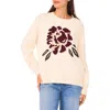 Cece Floral Jacqard Sweater In Neutral