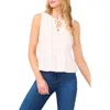 Cece Floral Lace Peplum Tank In New Ivory