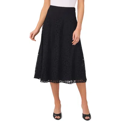 Cece Floral Lace Skirt In Black