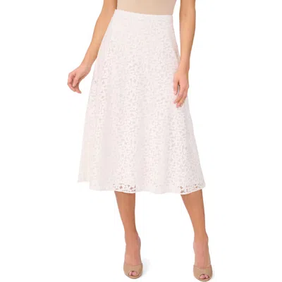 Cece Floral Lace Skirt In New Ivory