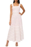 Cece Floral Linen & Cotton Maxi Sundress In New Ivory