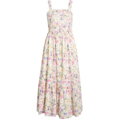 Cece Floral Midi Sundress In Multi