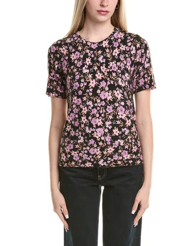 Cece Floral Print Cardigan In Black