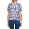 Cece Printed Crewneck Top In New Ivory